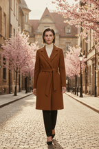 Women's Cashmere Wool Coat | Elegant Long Double-Sided Spring Coat - Windia