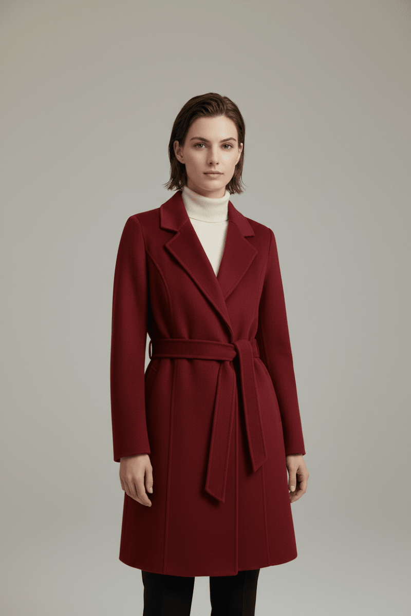 Women's Cashmere Wool Coat | Elegant Long Double-Sided Spring Coat - Windia