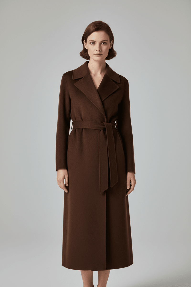 Women's Cashmere Wool Coat | Elegant Long Double-Sided Spring Coat - Windia