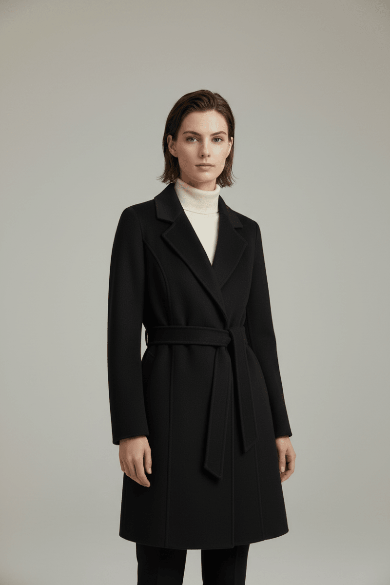 Women's Cashmere Wool Coat | Elegant Long Double-Sided Spring Coat - Windia