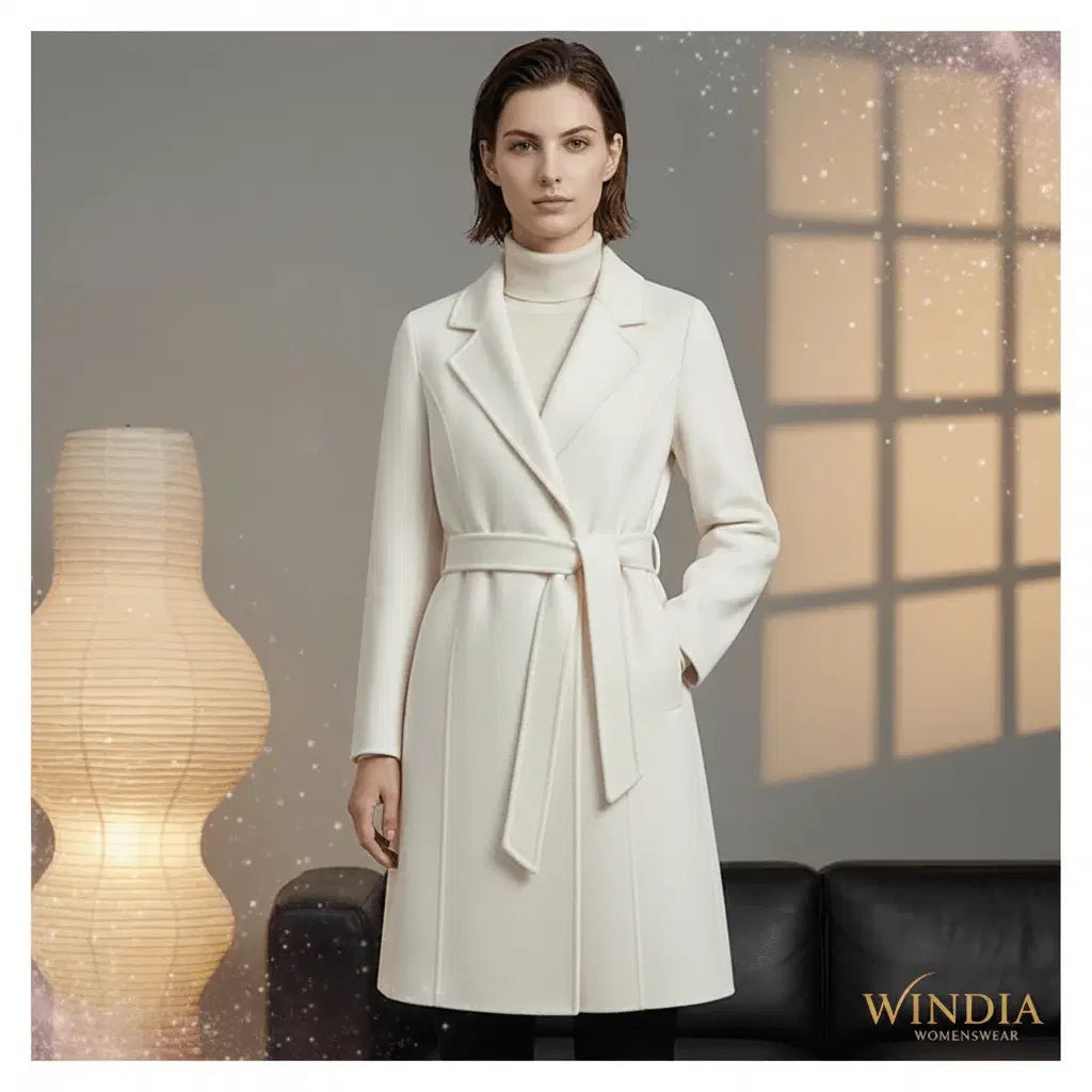 Women's Cashmere Wool Coat | Elegant Long Double-Sided Spring Coat S Windia
