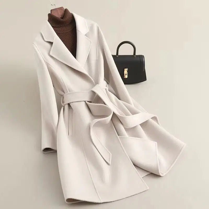 Women's Cashmere Wool Coat | Elegant Long Double-Sided Spring Coat S Windia