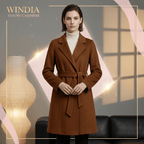Women's Cashmere Wool Coat | Elegant Long Double-Sided Spring Coat - Windia