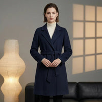 Women's Cashmere Wool Coat | Elegant Long Double-Sided Spring Coat - Windia