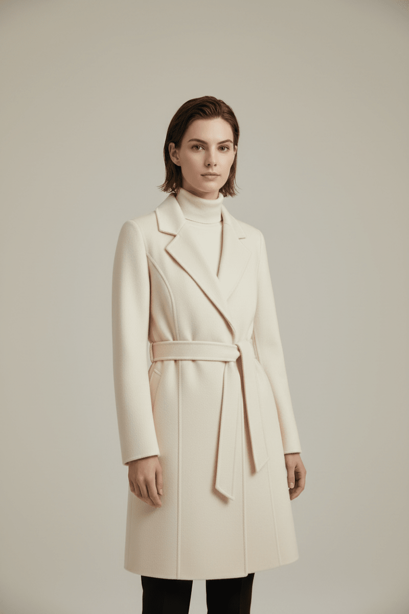 Women's Cashmere Wool Coat | Elegant Long Double-Sided Spring Coat - Windia