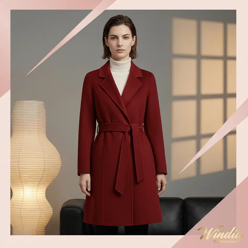 Women's Cashmere Wool Coat | Elegant Long Double-Sided Spring Coat S Windia