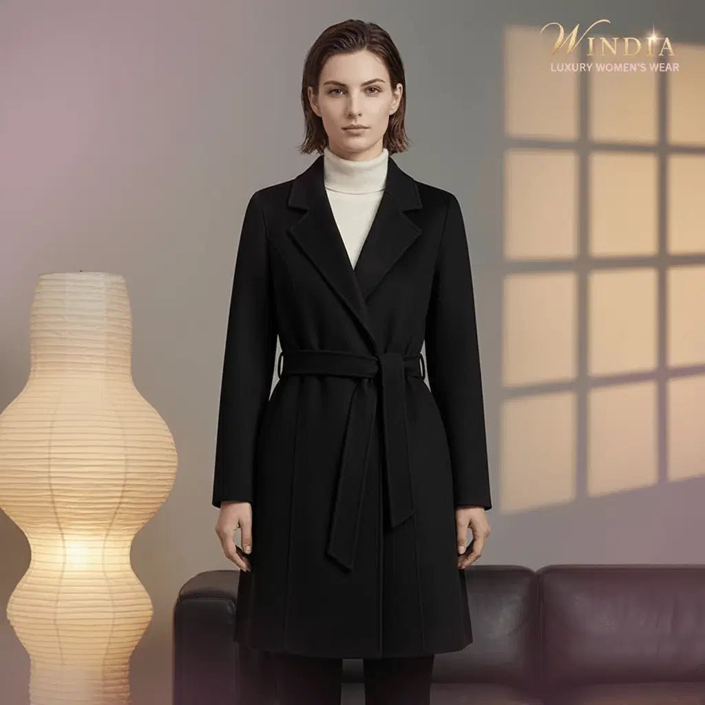 Women's Cashmere Wool Coat | Elegant Long Double-Sided Spring Coat S Windia