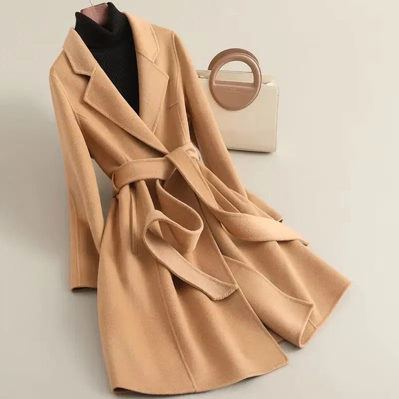 Women's Cashmere Wool Coat | Elegant Long Double-Sided Spring Coat S Windia