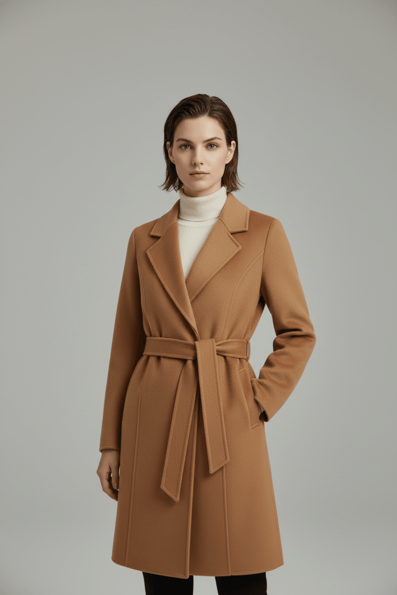 Women's Cashmere Wool Coat | Elegant Long Double-Sided Spring Coat - Windia