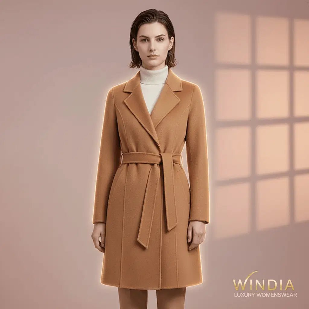 Women's Cashmere Wool Coat | Elegant Long Double-Sided Spring Coat S Windia
