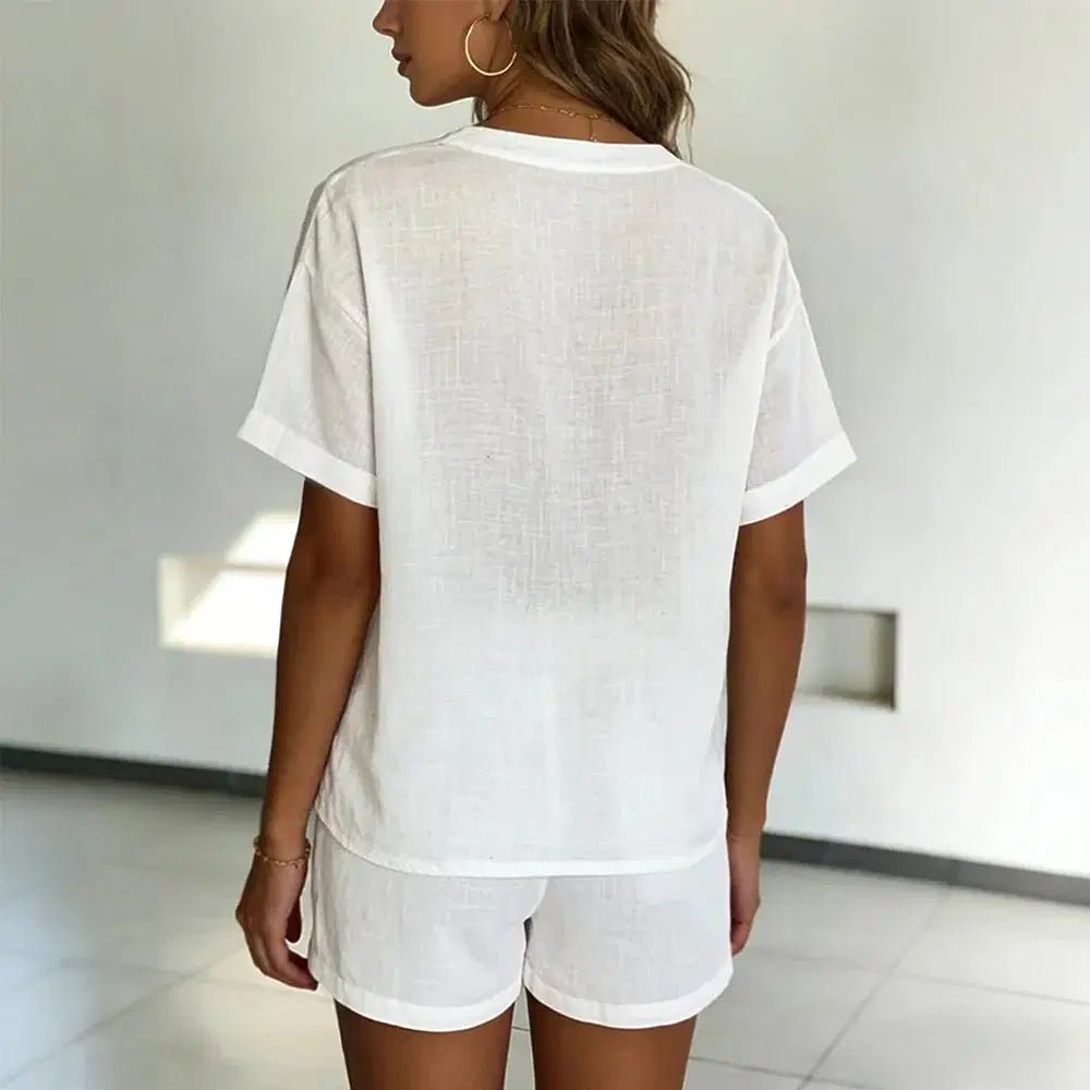 Women's Cotton V-Neck Shorts Set S Windia