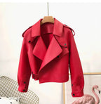 Women's Cropped Sheepskin Leather Bomber Jacket - Waterproof & Windproof - Windia