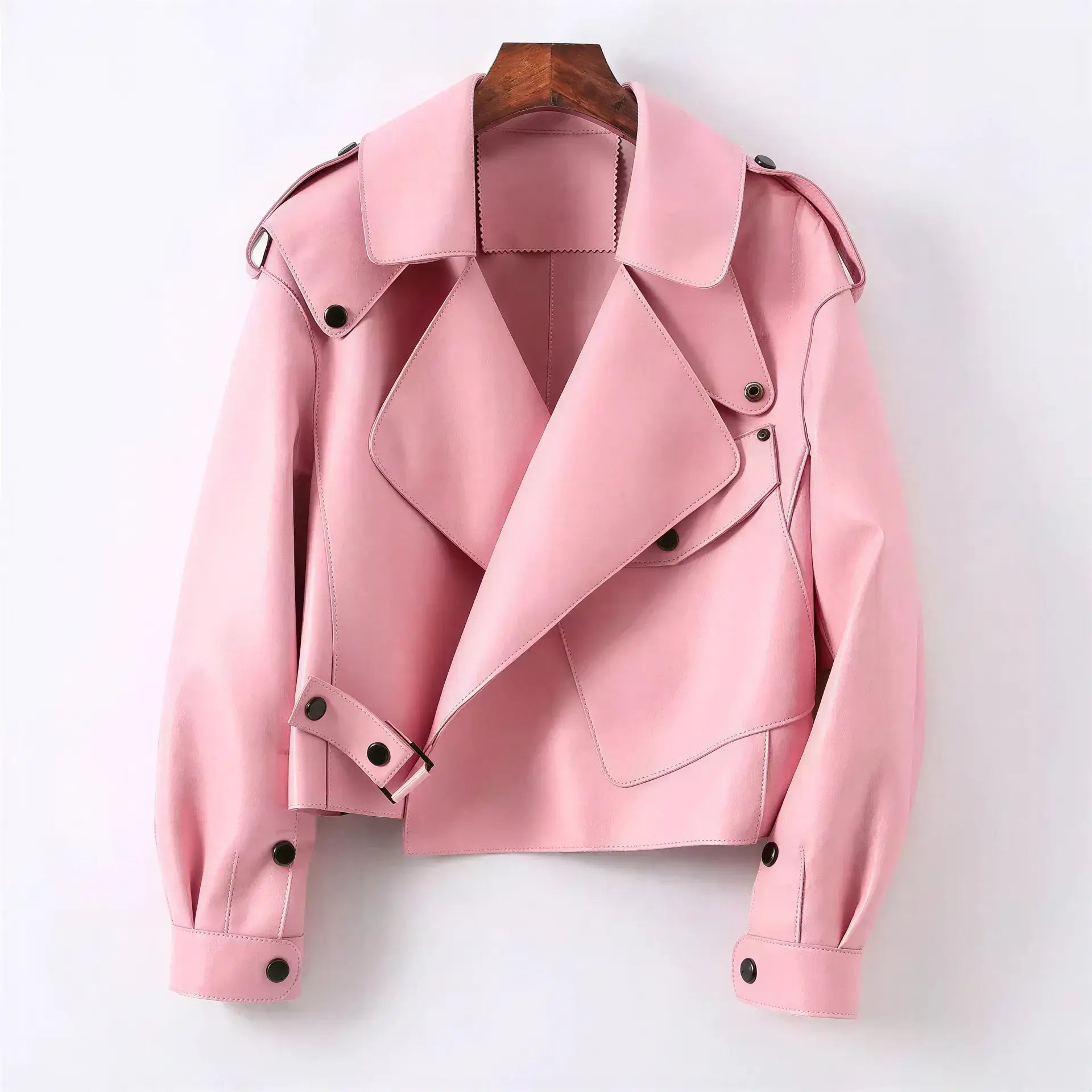Women's Cropped Sheepskin Leather Bomber Jacket - Waterproof & Windproof - Windia