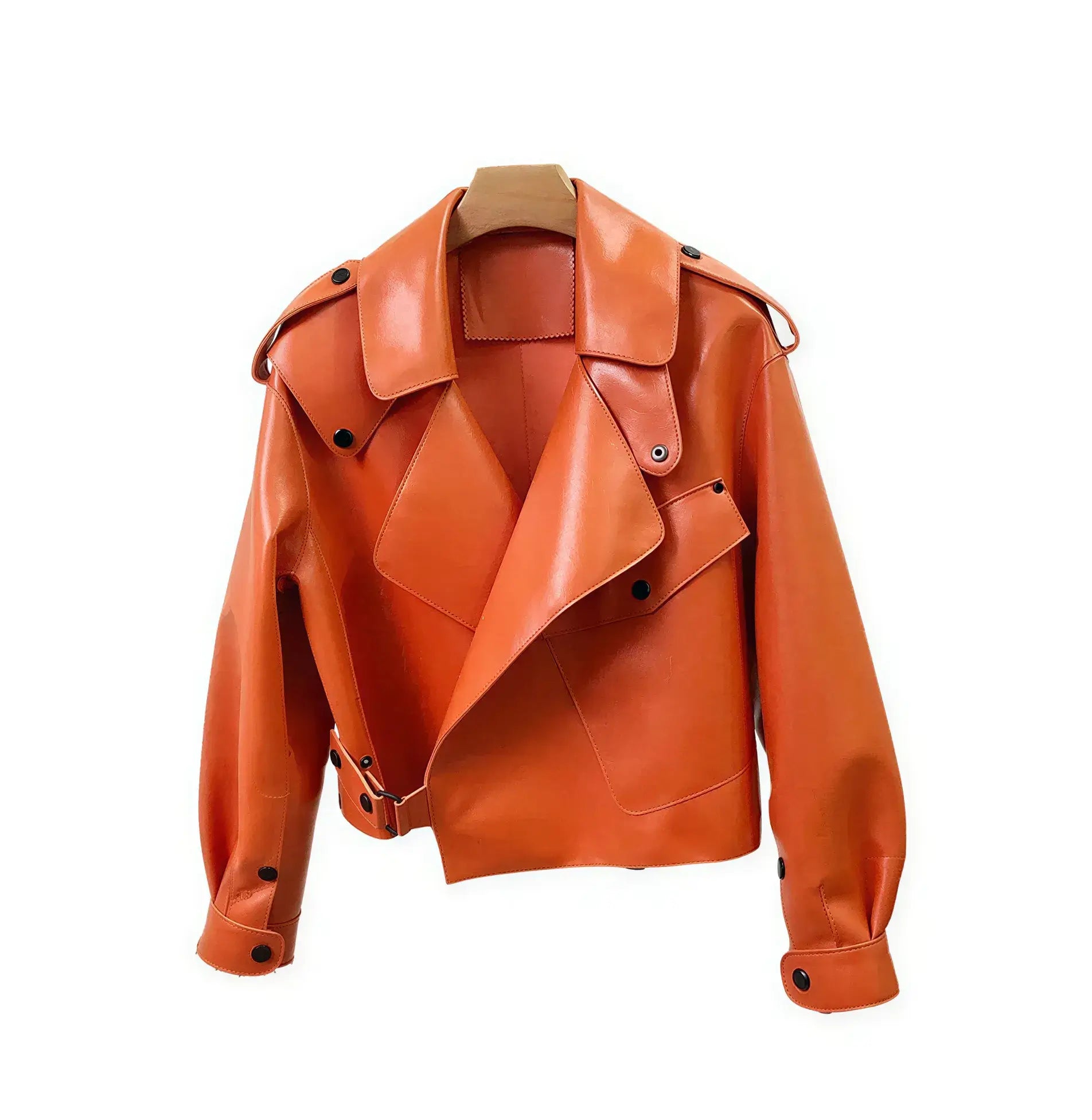 Women's Cropped Sheepskin Leather Bomber Jacket - Waterproof & Windproof - Windia