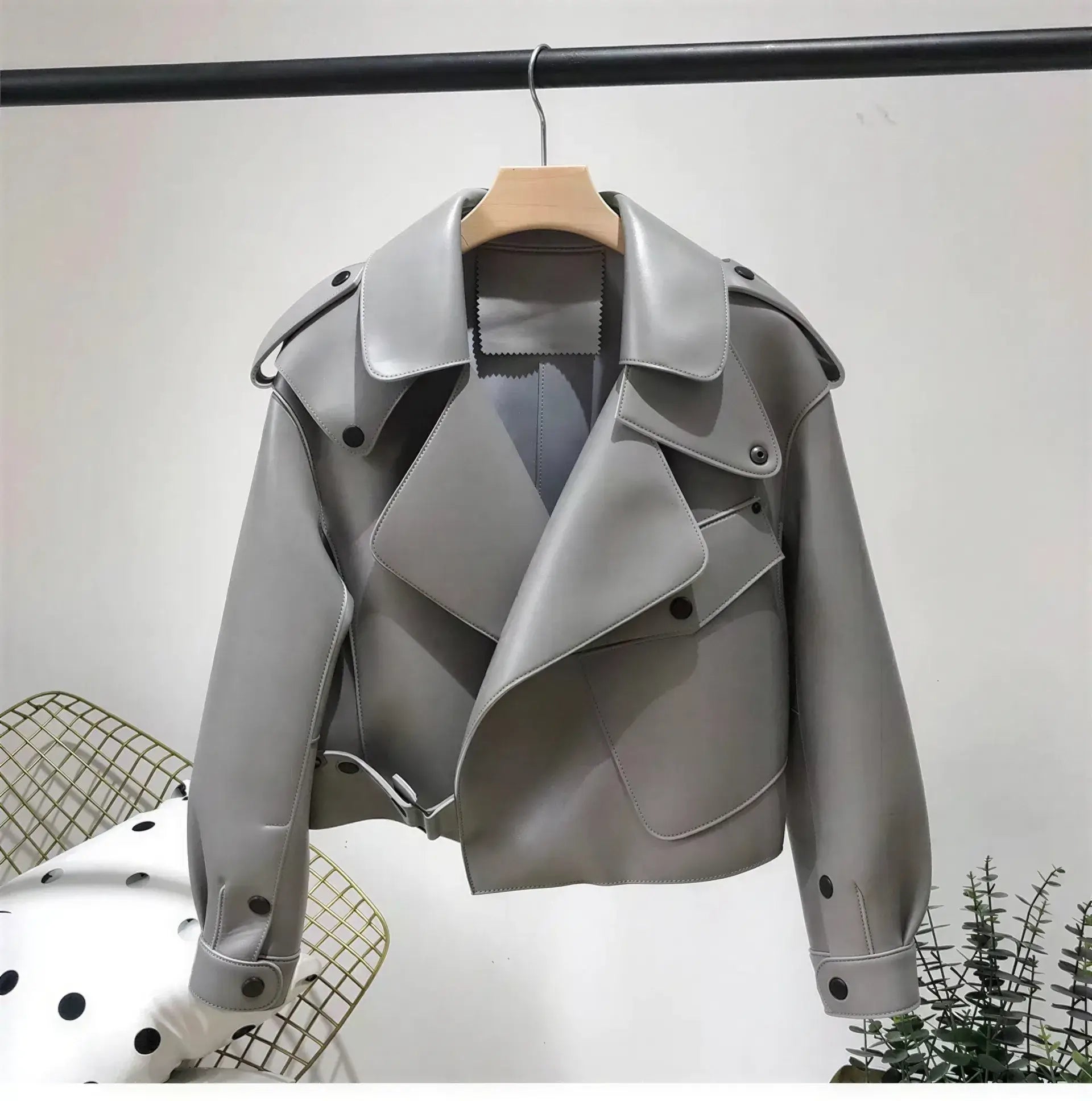 Women's Cropped Sheepskin Leather Bomber Jacket - Waterproof & Windproof - Windia