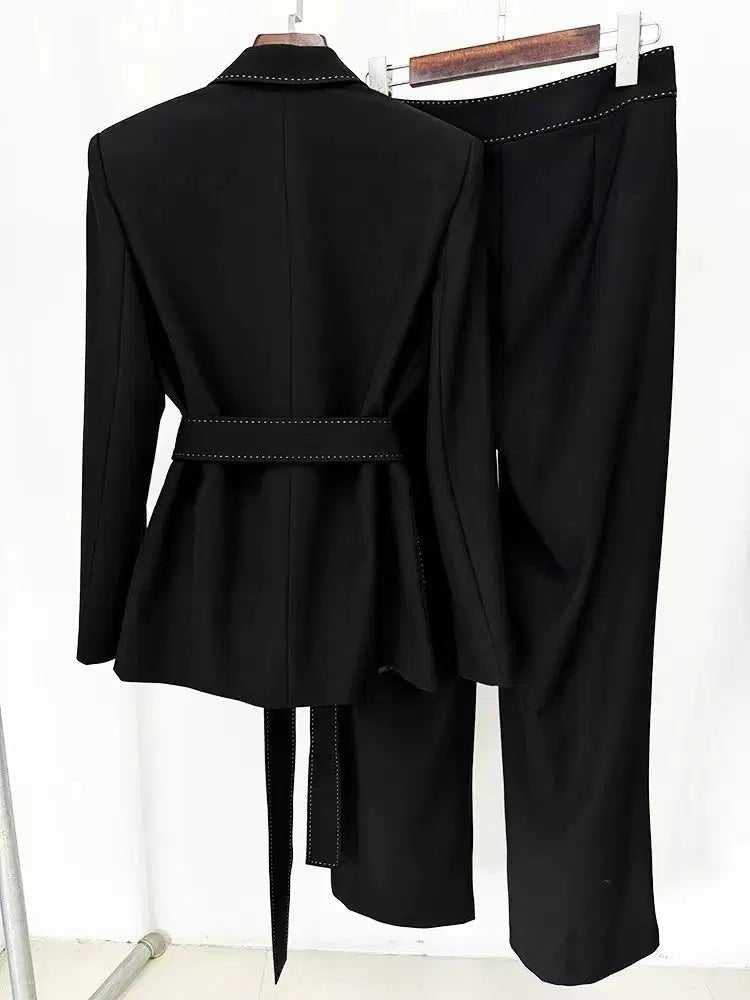 Women's Formal Blazer & Pants Set — Long Sleeve Office Suit S Windia