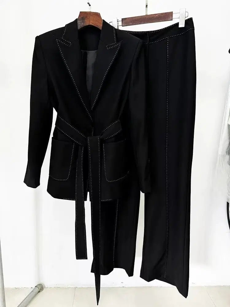 Women's Formal Blazer & Pants Set — Long Sleeve Office Suit S Windia