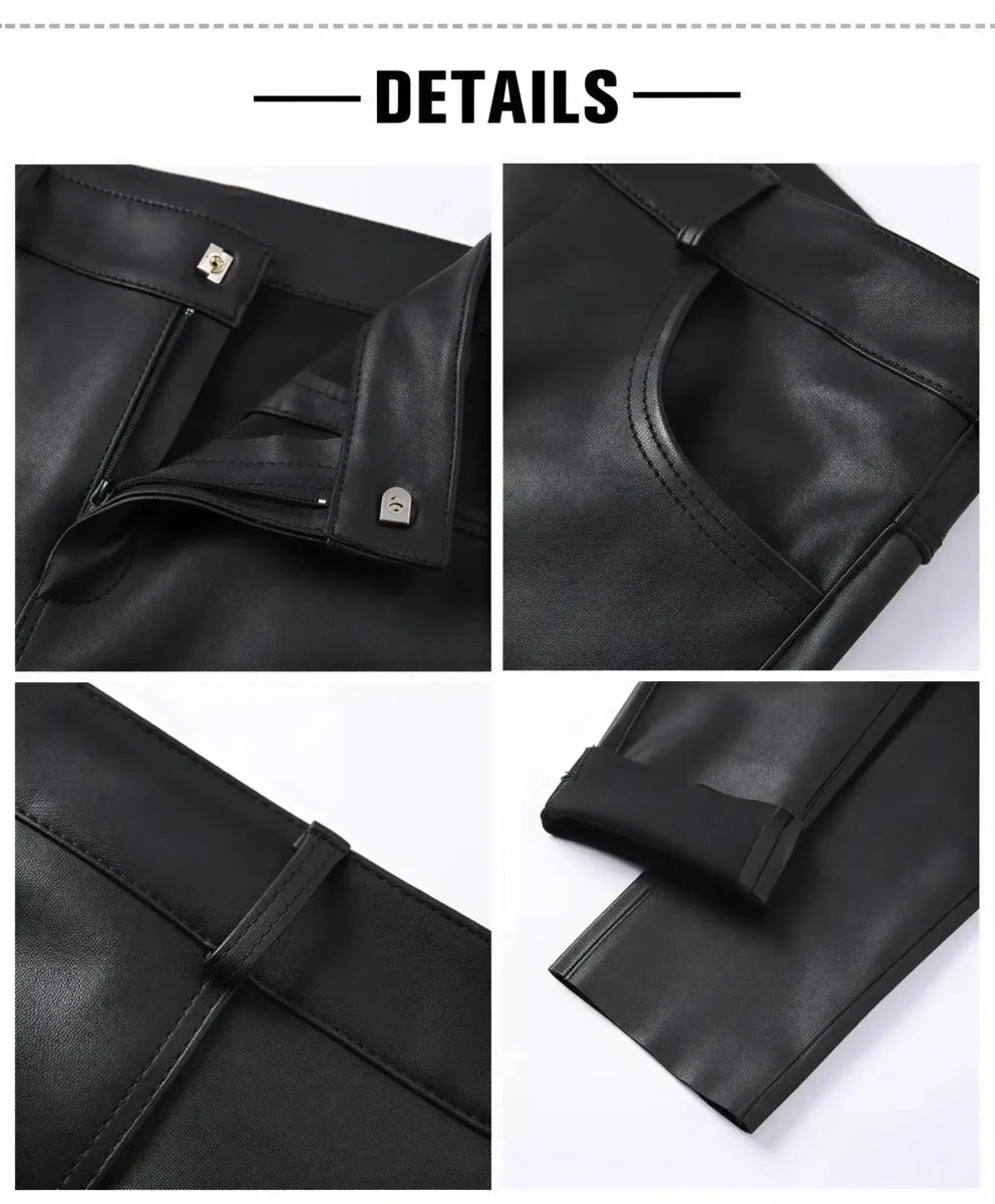 Women's Genuine Sheepskin Leather Motorcycle Pants XL Windia