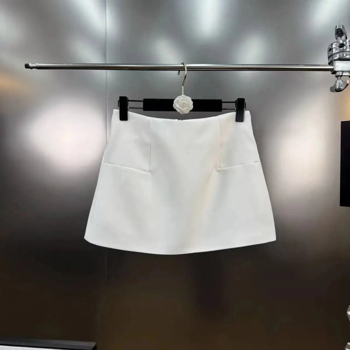 Women's Heavy Beaded Blazer & Straight Skirt Two-Piece Set White Windia