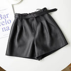 Women's High Waist Leather Shorts Wide Leg Shorts M Windia