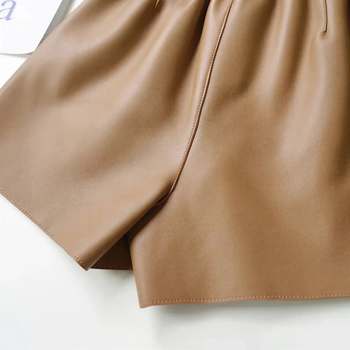 Women's High Waist Leather Shorts Wide Leg Shorts M Windia