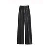Women's High Waist Straight Leg Genuine Leather Pants XS Windia