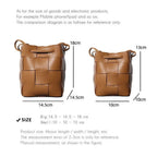 Women's Leather Woven Bucket Bag | Shoulder Bag Red Windia