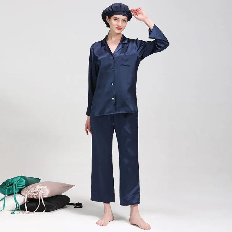 Women's Mulberry Silk Pajama Set | Long Sleeve 2-Piece Sleepwear - Windia