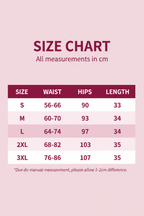 Women's Sheepskin Leather Wide-Leg Shorts | Size Chart |  Windia