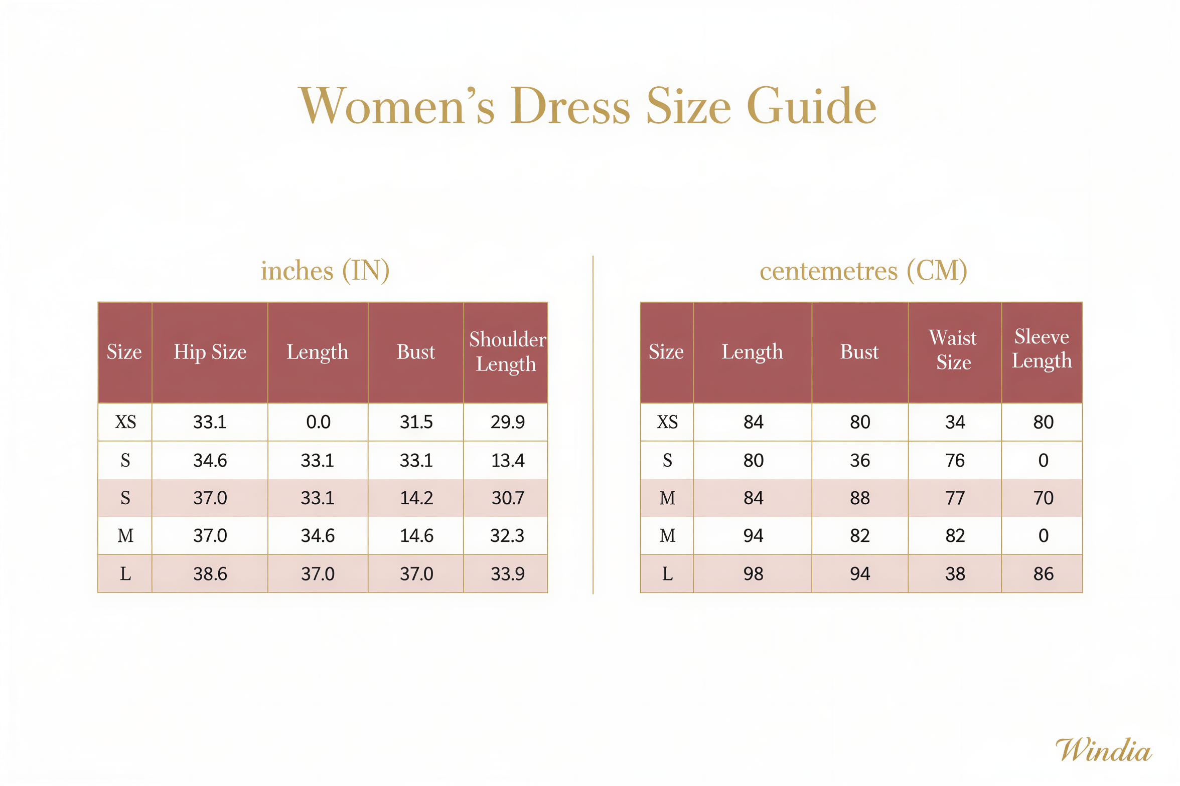 Women's Strapless Bandage Mini Dress | Size Chart | Windia