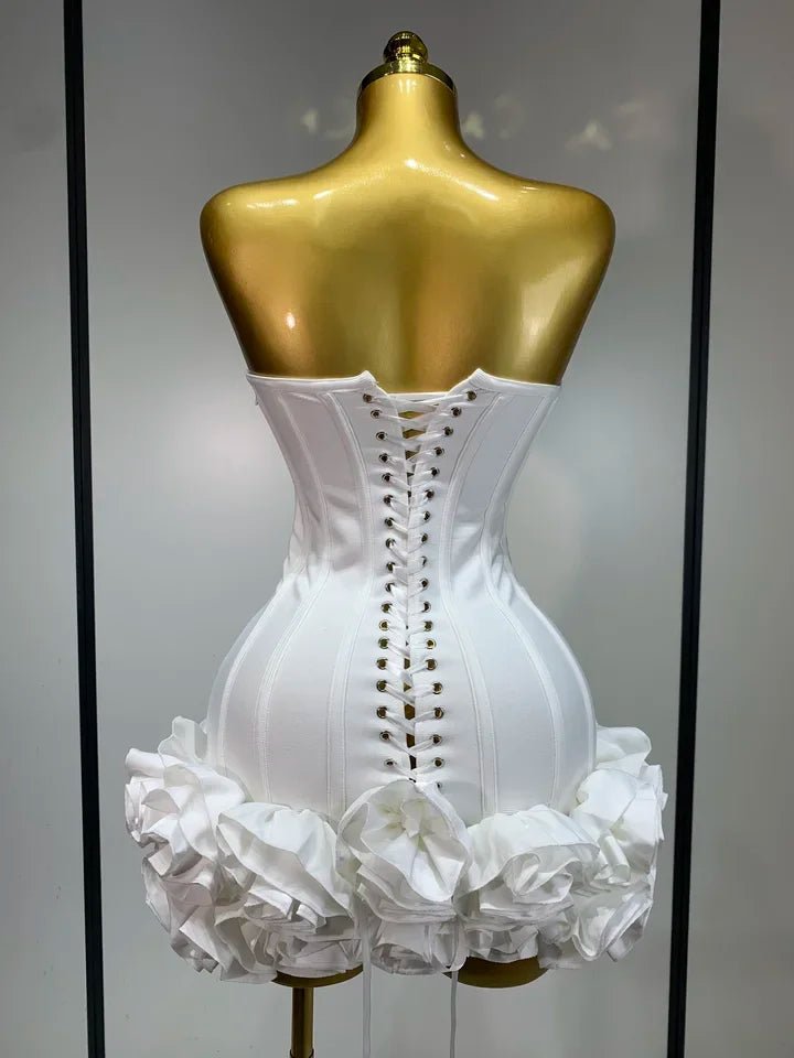 Women's Strapless Bandage Mini Dress – Sexy Illusion Sheath Evening & Party Dress - Windia