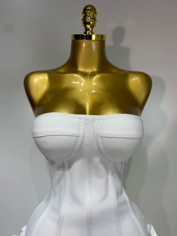 Women's Strapless Bandage Mini Dress – Sexy Illusion Sheath Evening & Party Dress - Windia